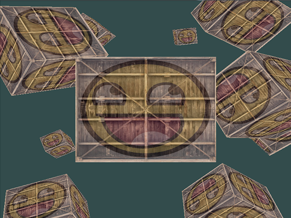 Image of smiling textured containers in OpenGL